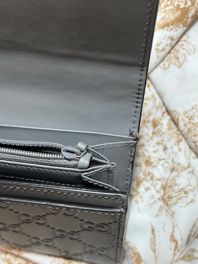 GUCCI 長財布　バイカラー ピンク/グレー