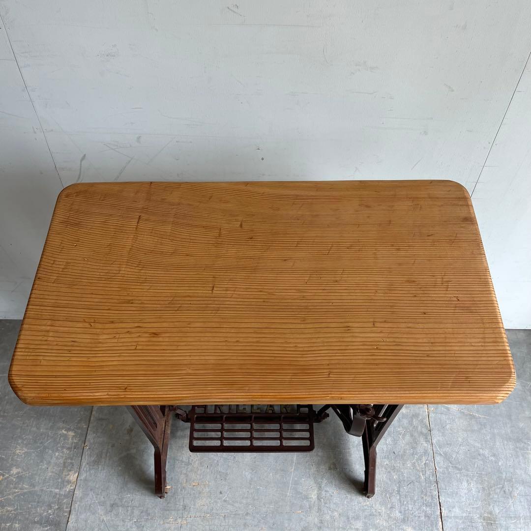 アンティーク ミシン脚 リメイク テーブル 古材 一枚板 昭和レトロ z540