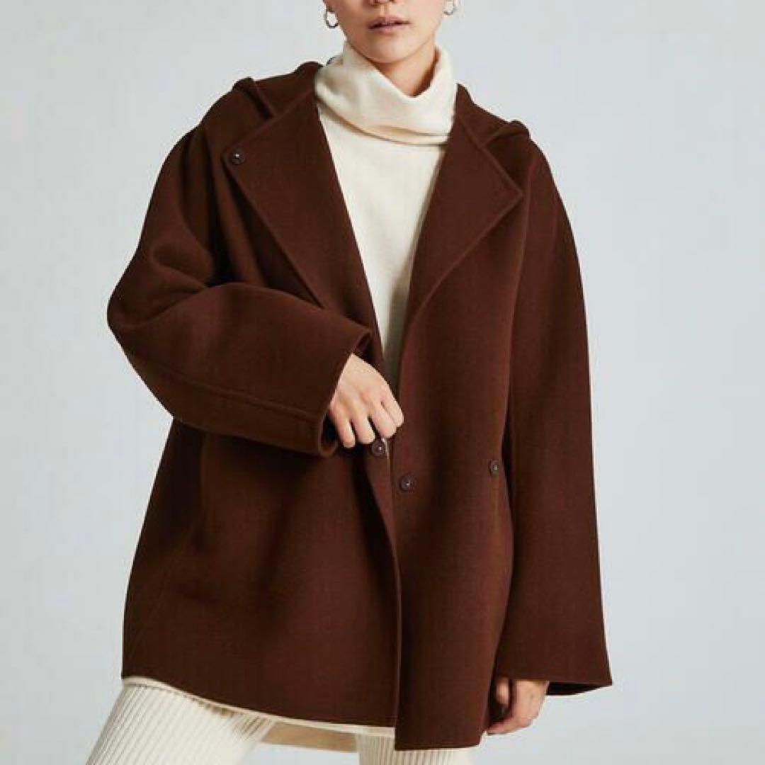 Ballsey プレミアムウールリバー フーデッドショートコート　ブラウン