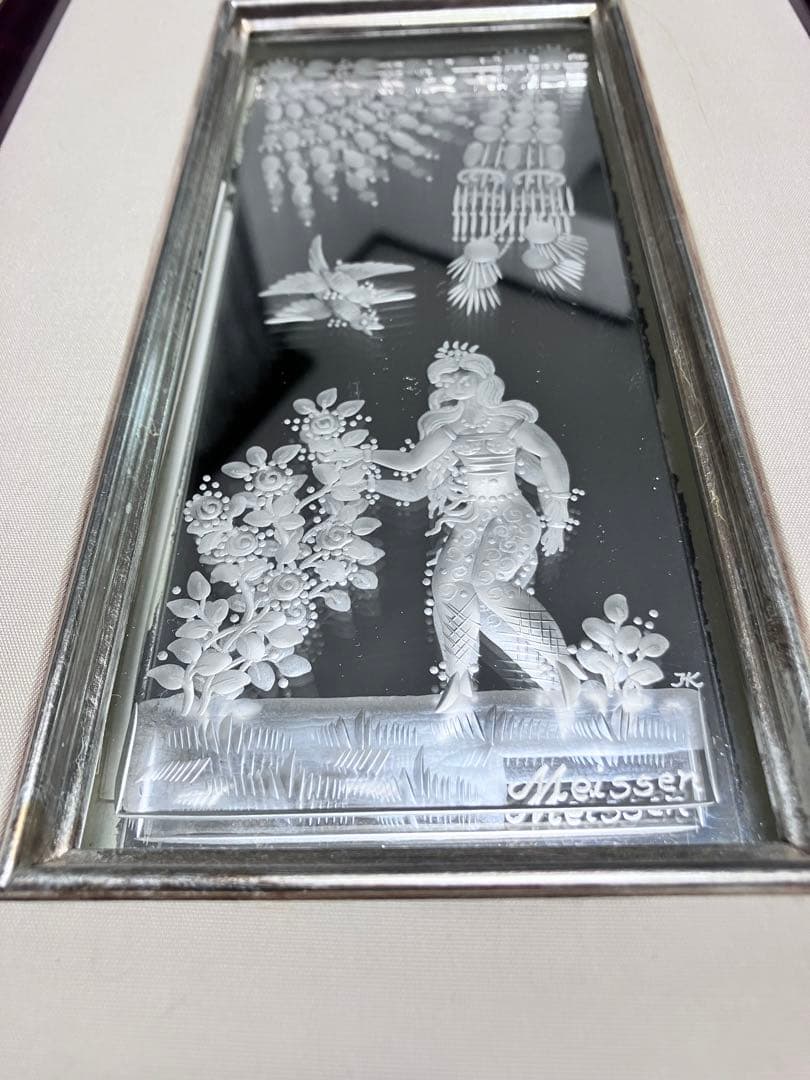 マイセンクリスタル:【希少】クリスタル彫刻壁掛け