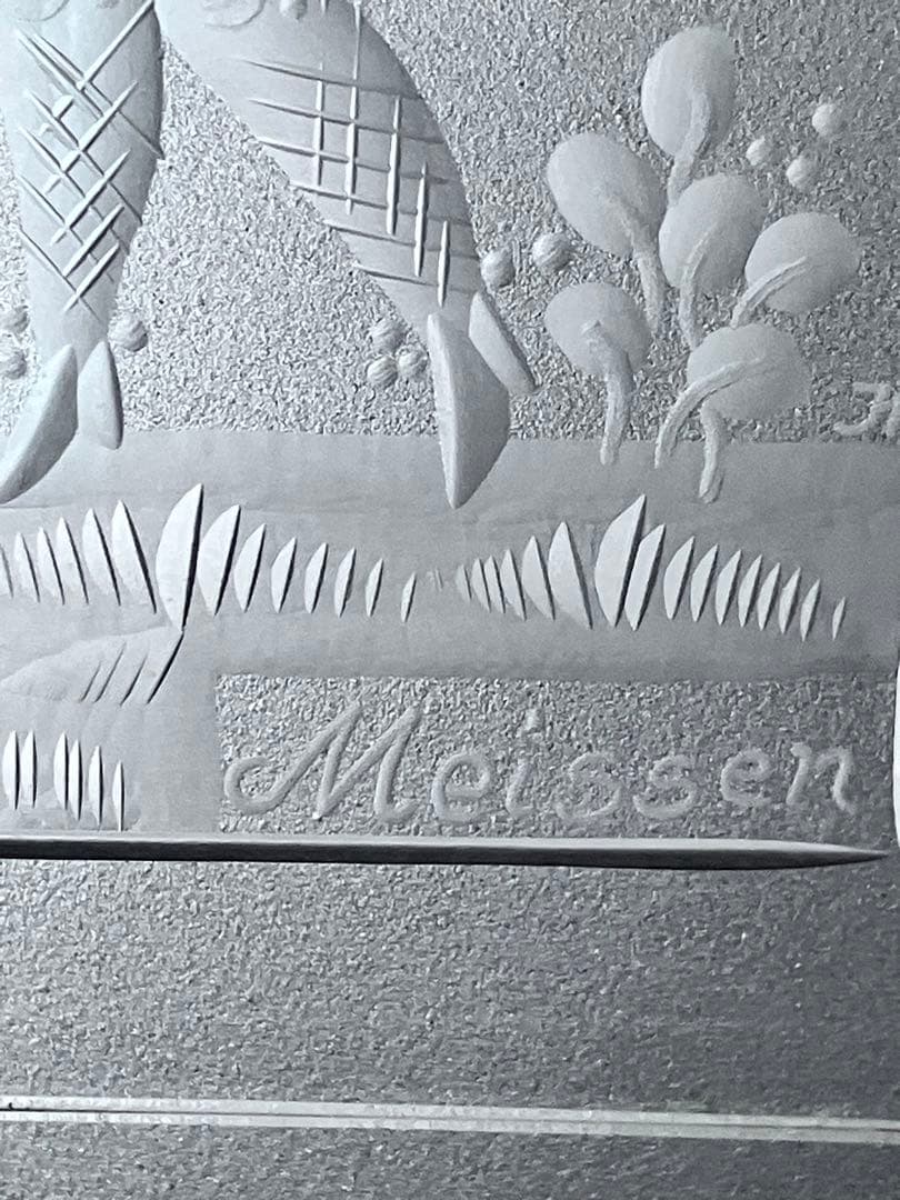 マイセンクリスタル:【希少】クリスタル彫刻壁掛け