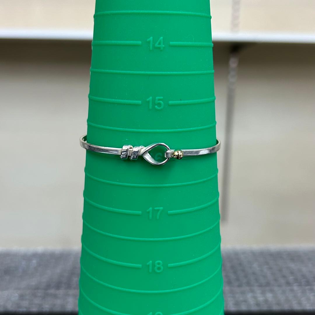 ティファニー　バングル　フラットワイヤー　シルバー925×ゴールド750 保存袋