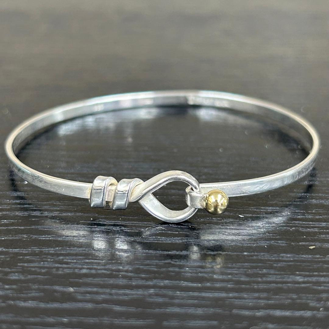 ティファニー　バングル　フラットワイヤー　シルバー925×ゴールド750 保存袋