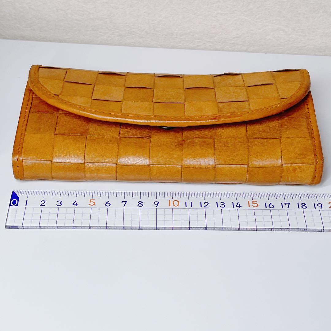 未使用 ズッケロフィラート ブラウン 編み込み長財布 ナチュラル 大容量 定番