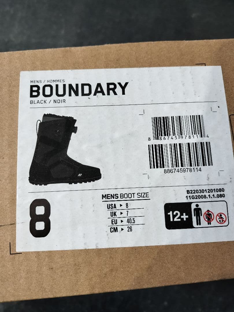 k2 boundary　26センチ　スノーボード　ブーツ　ブラック