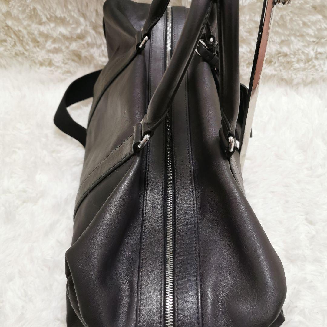 コーチ オールレザー 大容量 ボストンバッグ 南京錠 キー付き ブラック 黒