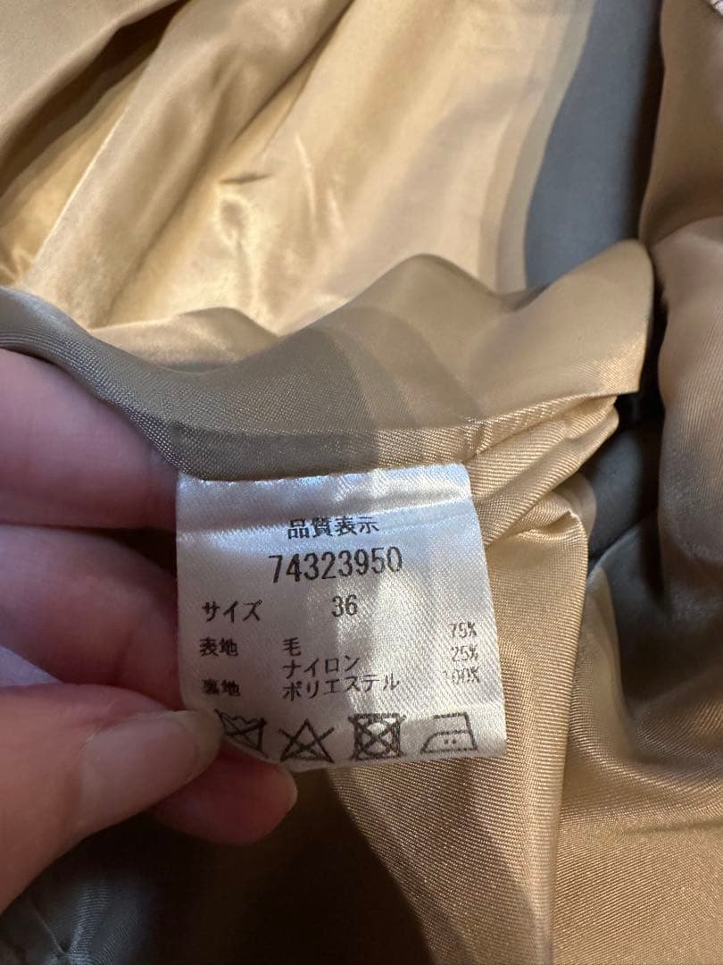 cadune カデュネ　ノーカラーポケットコート　キャメル　完売