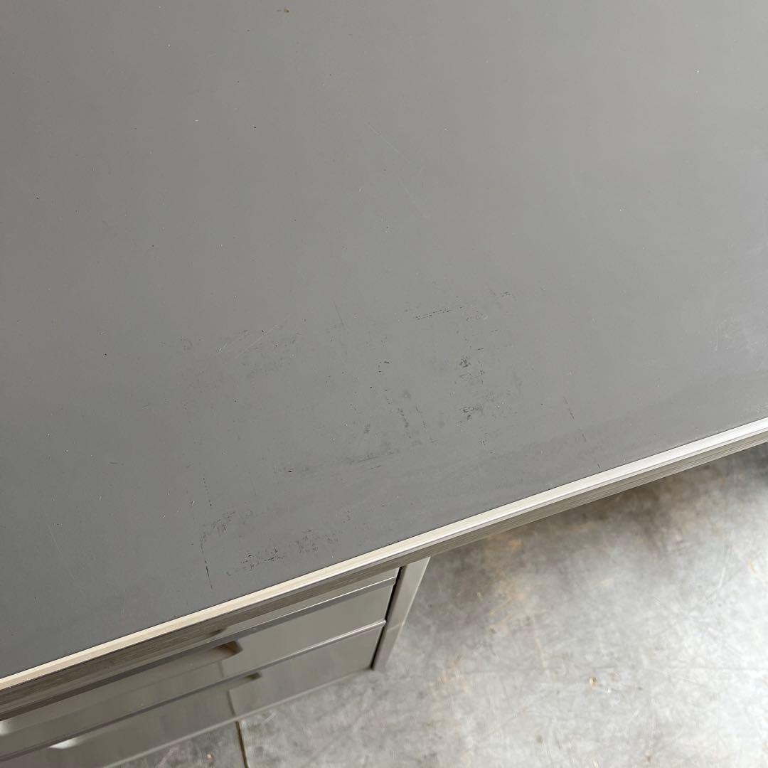 KOKUYO インダストリアル スチール デスク レトロ 両袖机 オフィス 鍵付