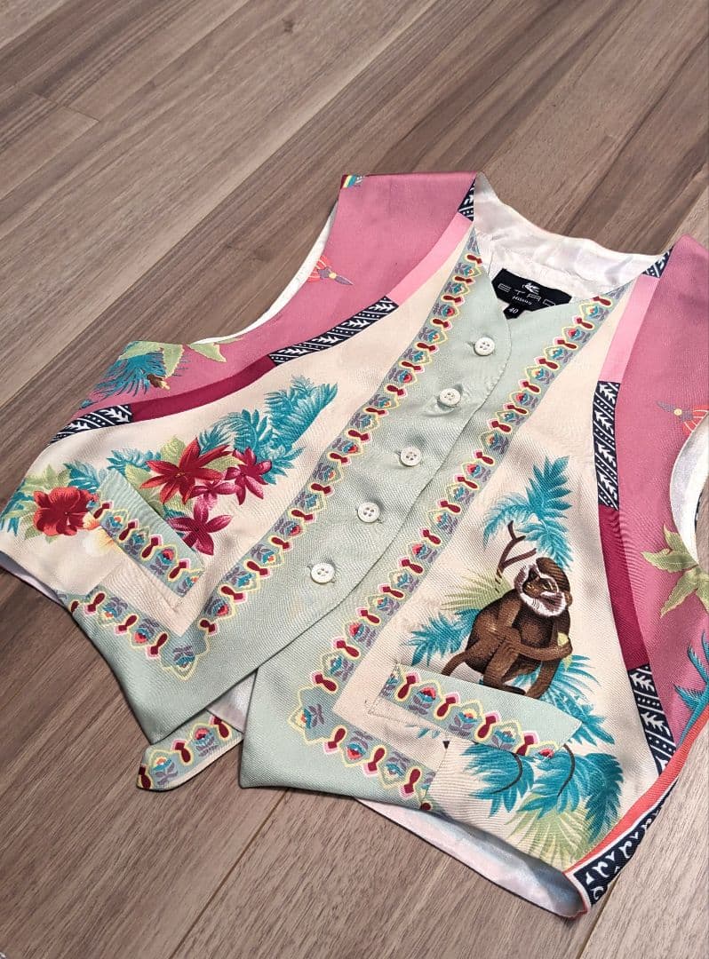 【 美来2025  】ETRO エトロ ジレ ベスト シルク 40