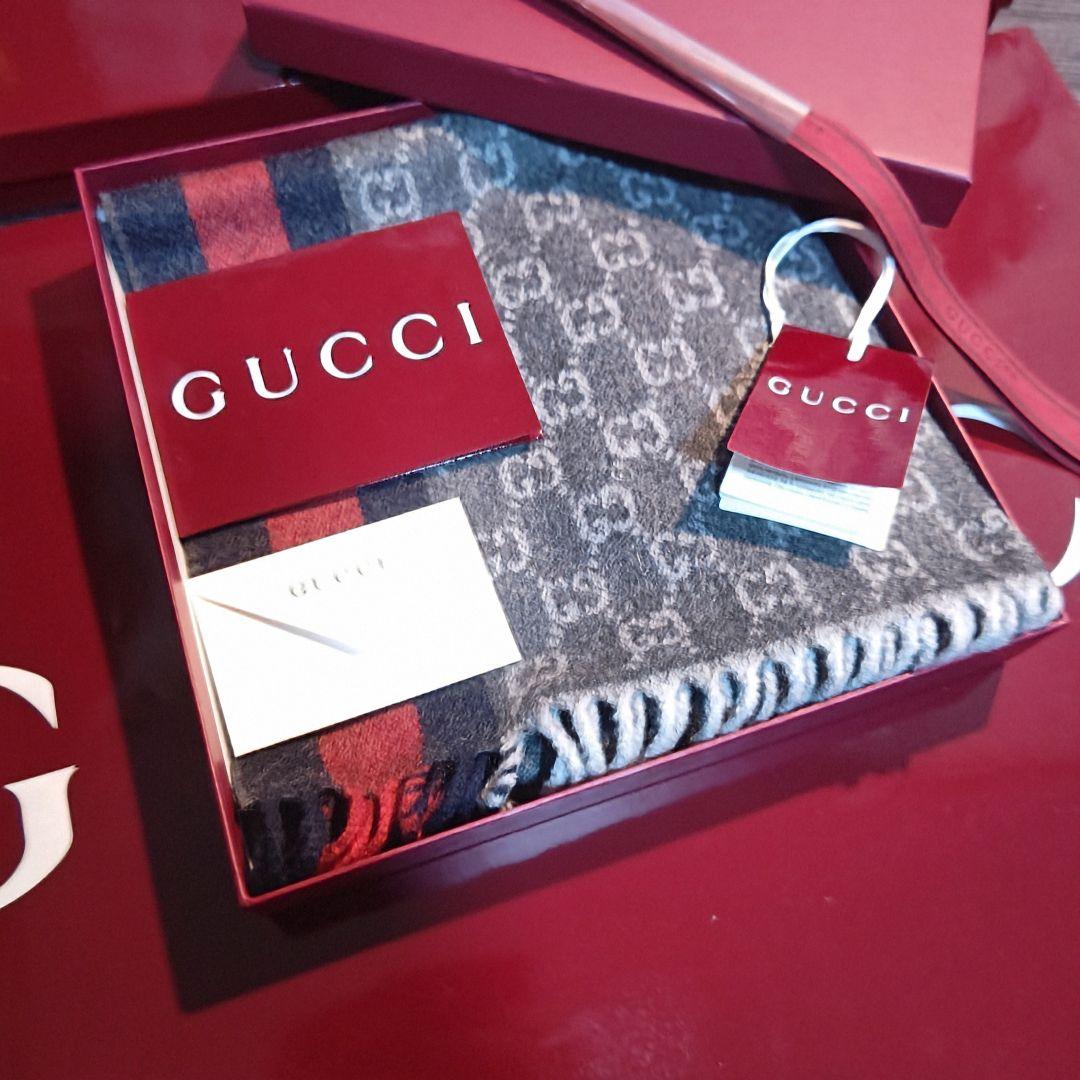 ❤極美品箱付き❤GUCCI マフラー ショール スカーフ❤最高級カシミア❤