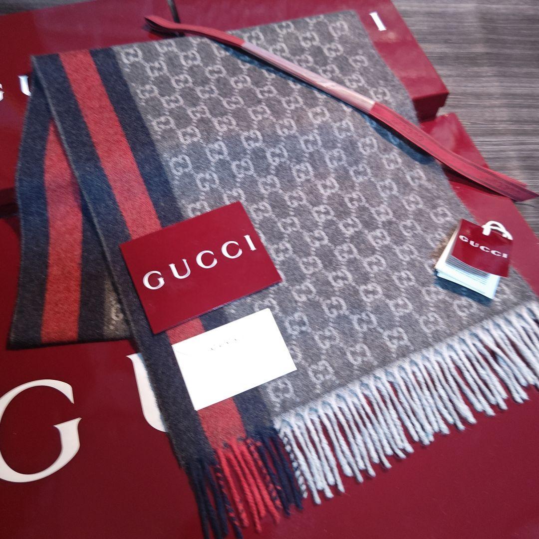 ❤極美品箱付き❤GUCCI マフラー ショール スカーフ❤最高級カシミア❤