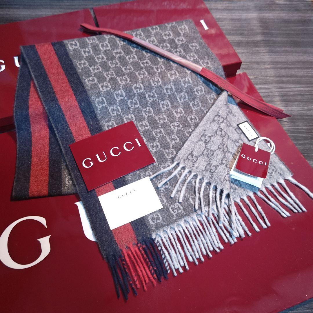 ❤極美品箱付き❤GUCCI マフラー ショール スカーフ❤最高級カシミア❤