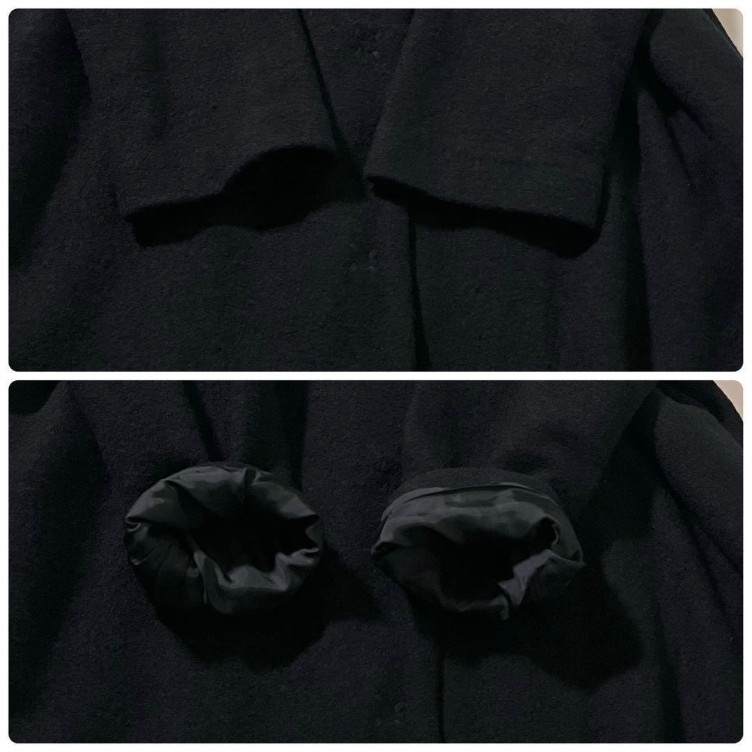 【美品】トクコプルミエヴォル　ロング コート　フラワー装飾&刺繍　黒　ゆったり