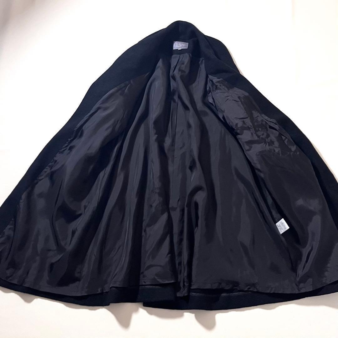 【美品】トクコプルミエヴォル　ロング コート　フラワー装飾&刺繍　黒　ゆったり