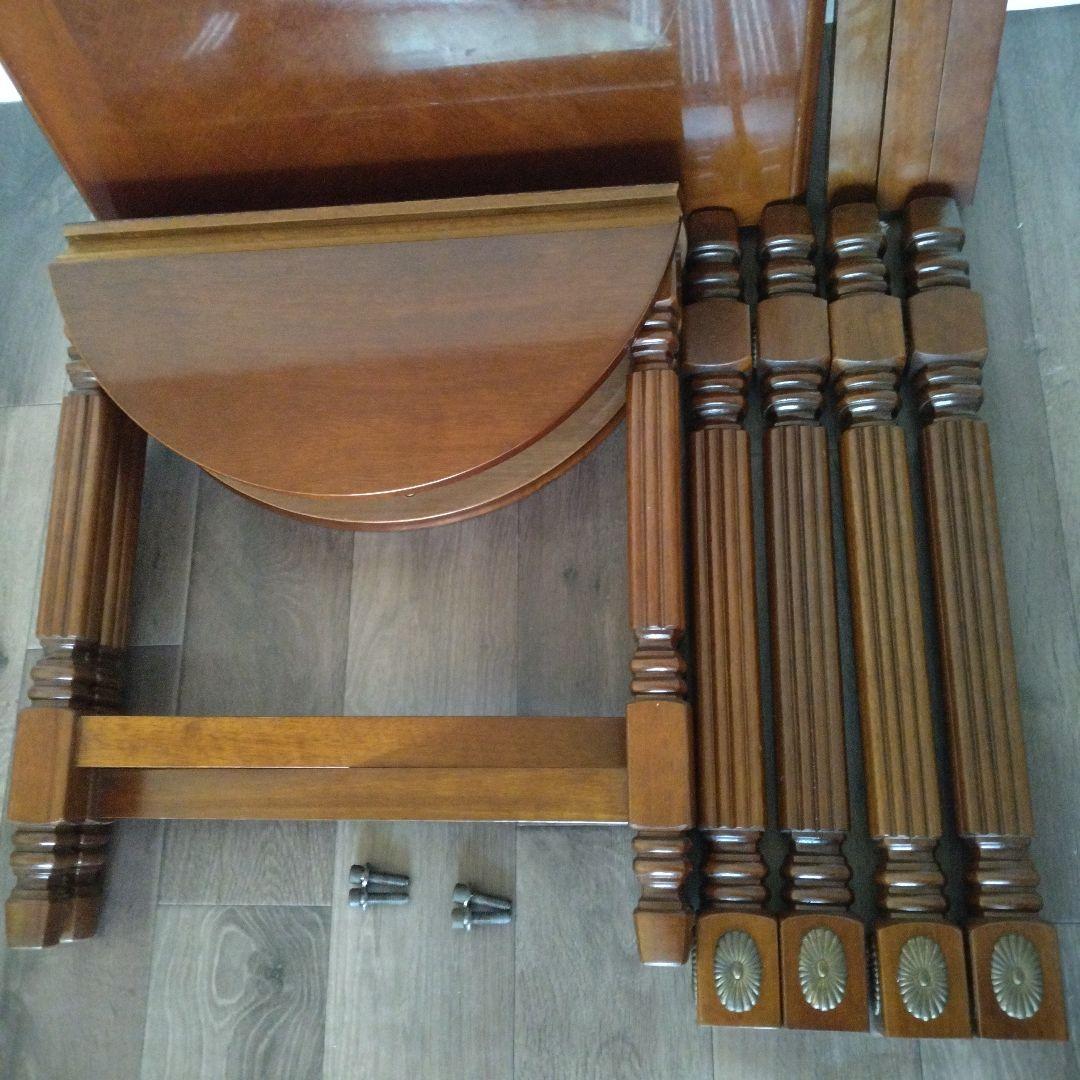 ✩アンティークテーブル ＋折り畳みテーブルセット　ダークブラウン　美品✩