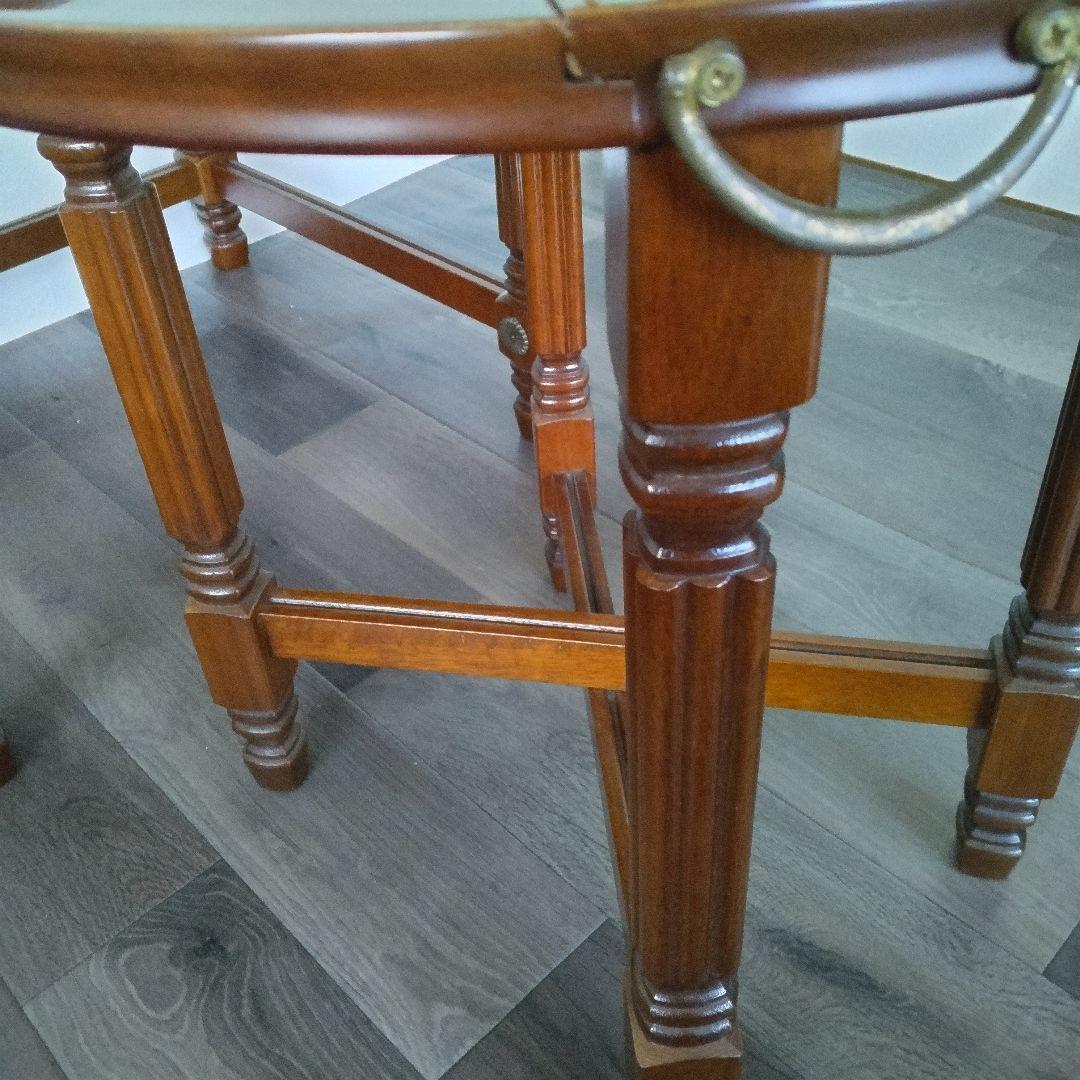 ✩アンティークテーブル ＋折り畳みテーブルセット　ダークブラウン　美品✩