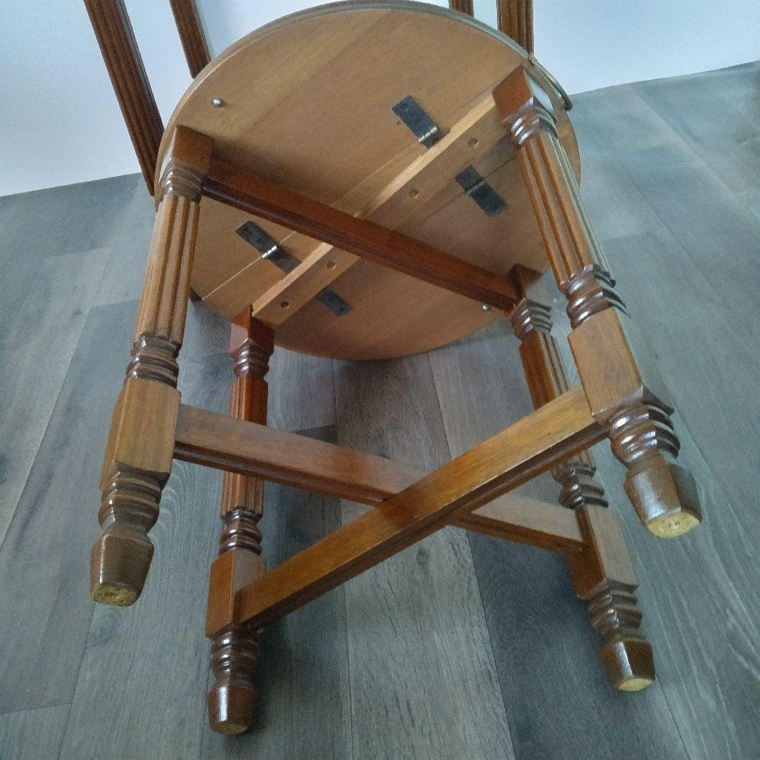 ✩アンティークテーブル ＋折り畳みテーブルセット　ダークブラウン　美品✩