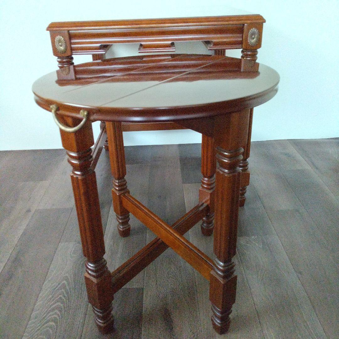 ✩アンティークテーブル ＋折り畳みテーブルセット　ダークブラウン　美品✩