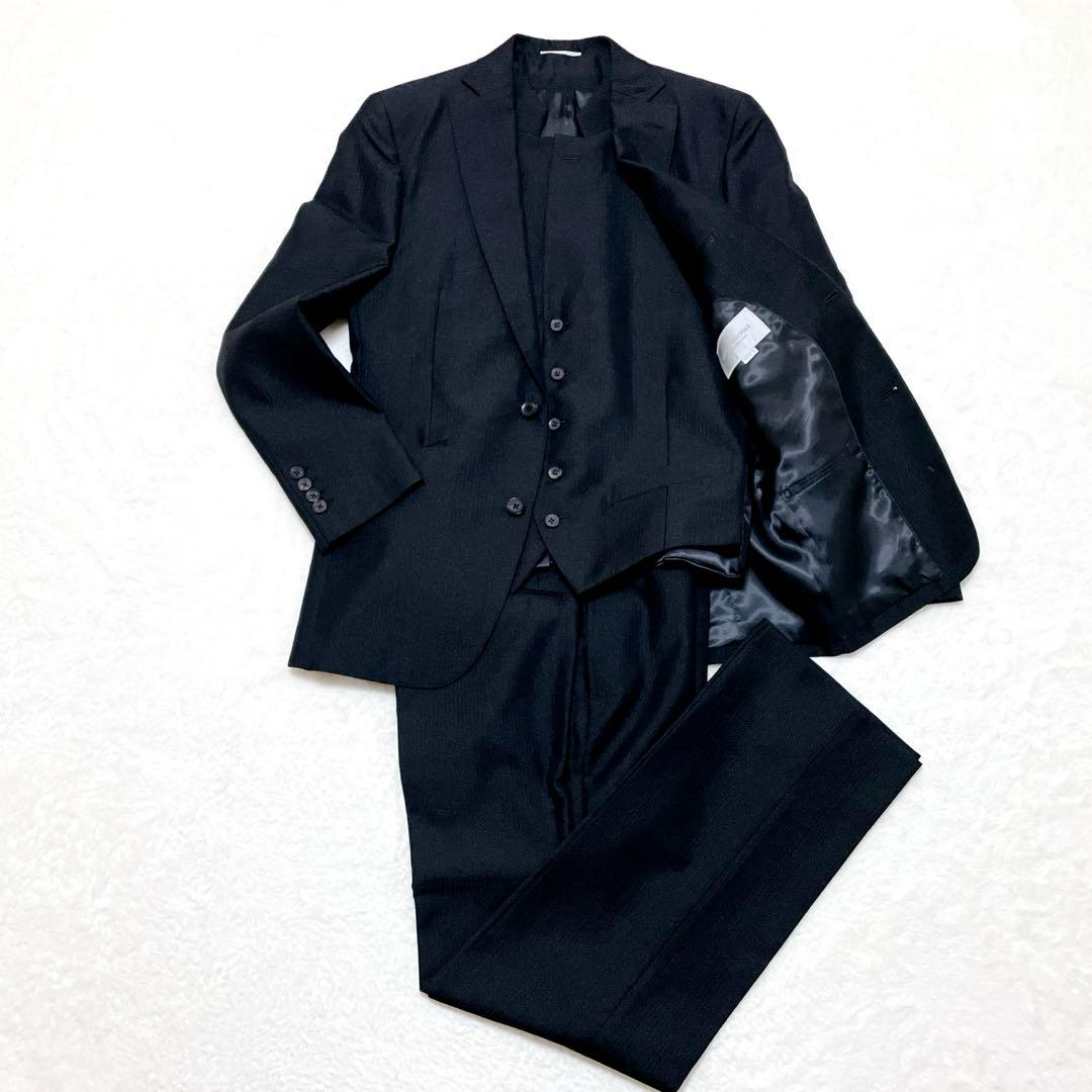 【美品】MEN'S TENORAS スーツ　3ピース　セットアップ　ウール混