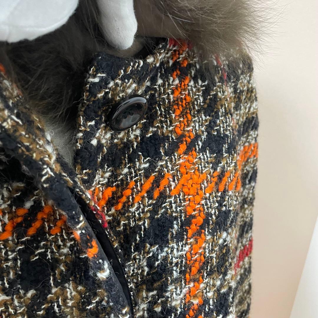 極美品✨グレースコンチネンタル　ツイードケープコート　ポンチョ　希少