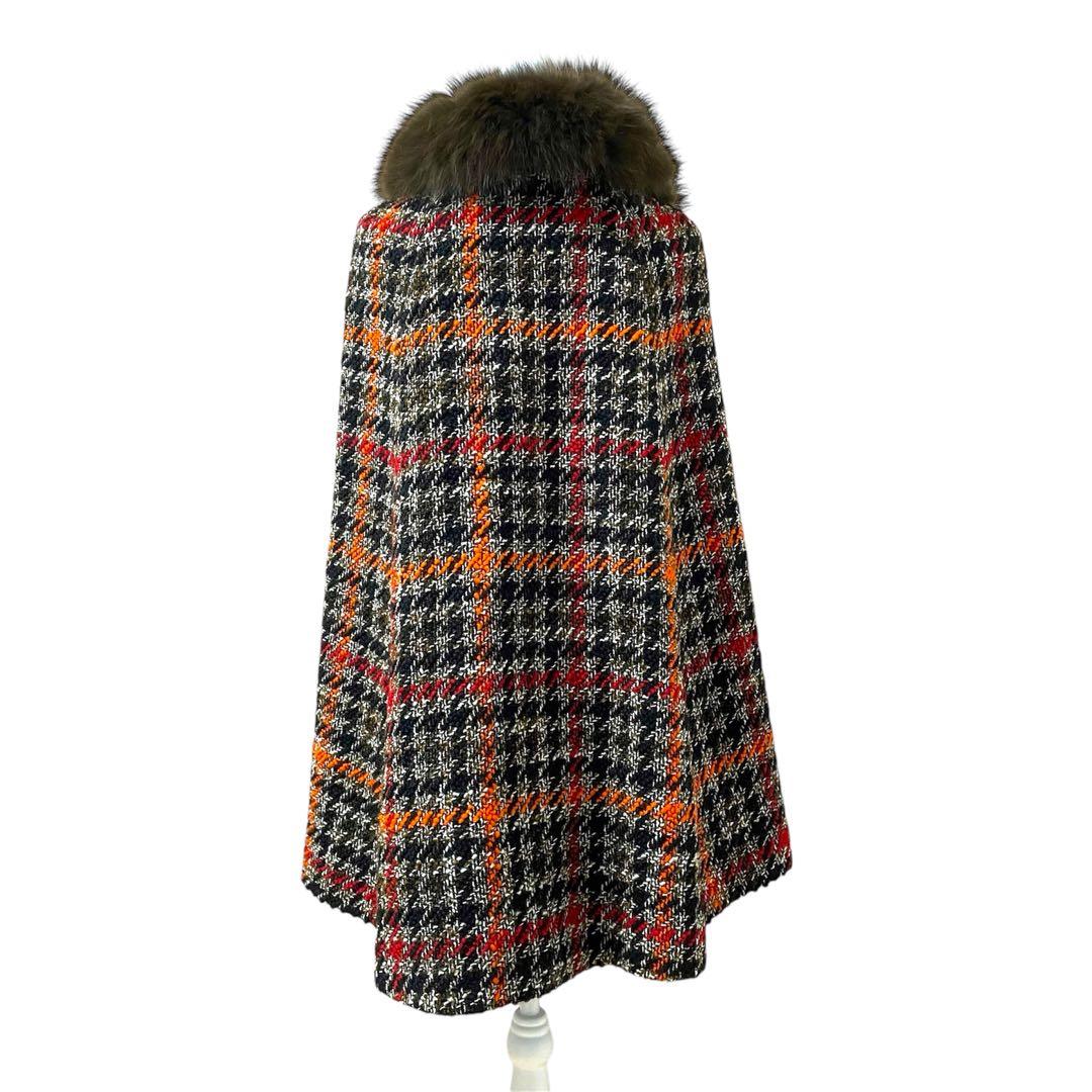 極美品✨グレースコンチネンタル　ツイードケープコート　ポンチョ　希少