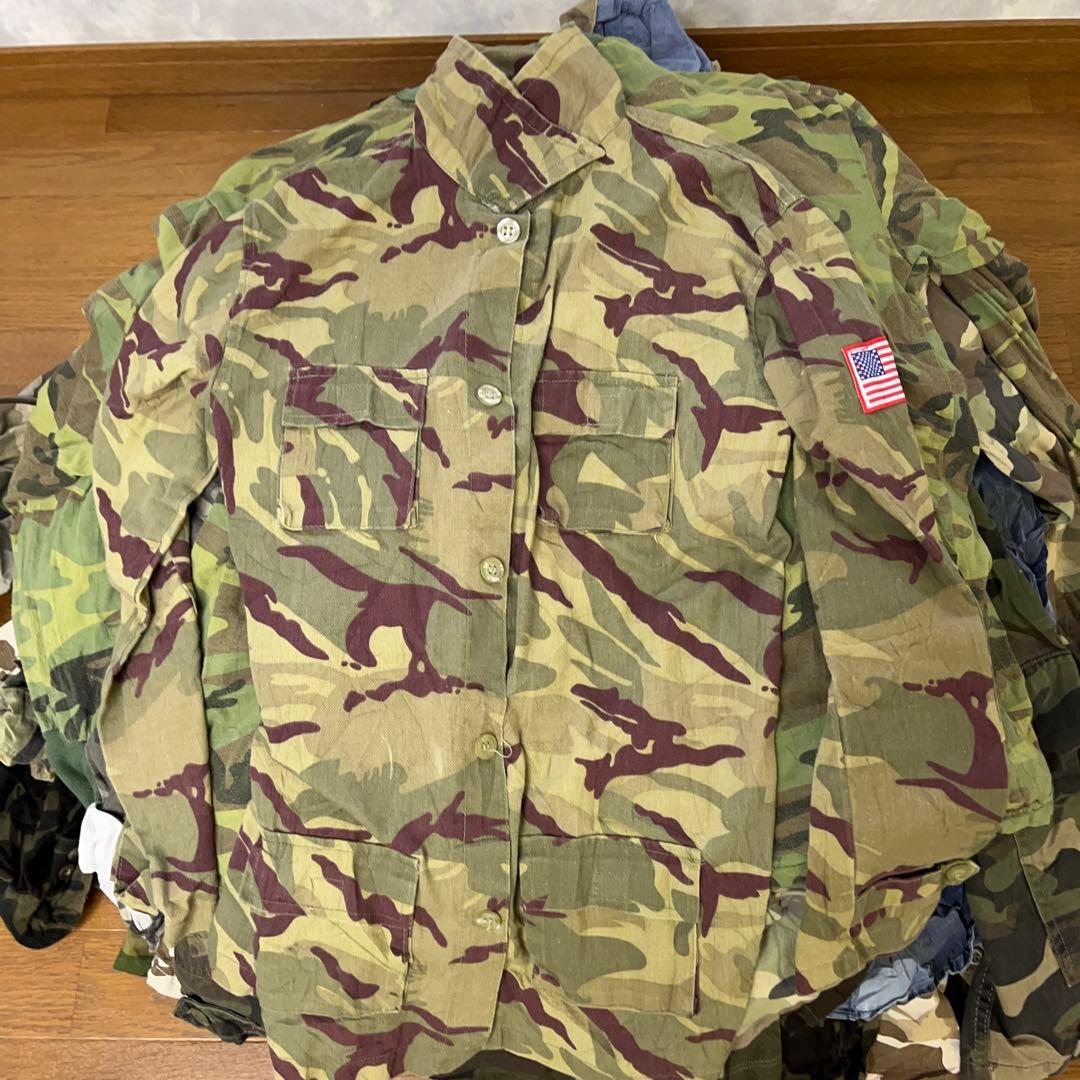 e*a様 B ユーロ古着ミリタリー迷彩カモフラジャケットパンツ長袖類30着セット
