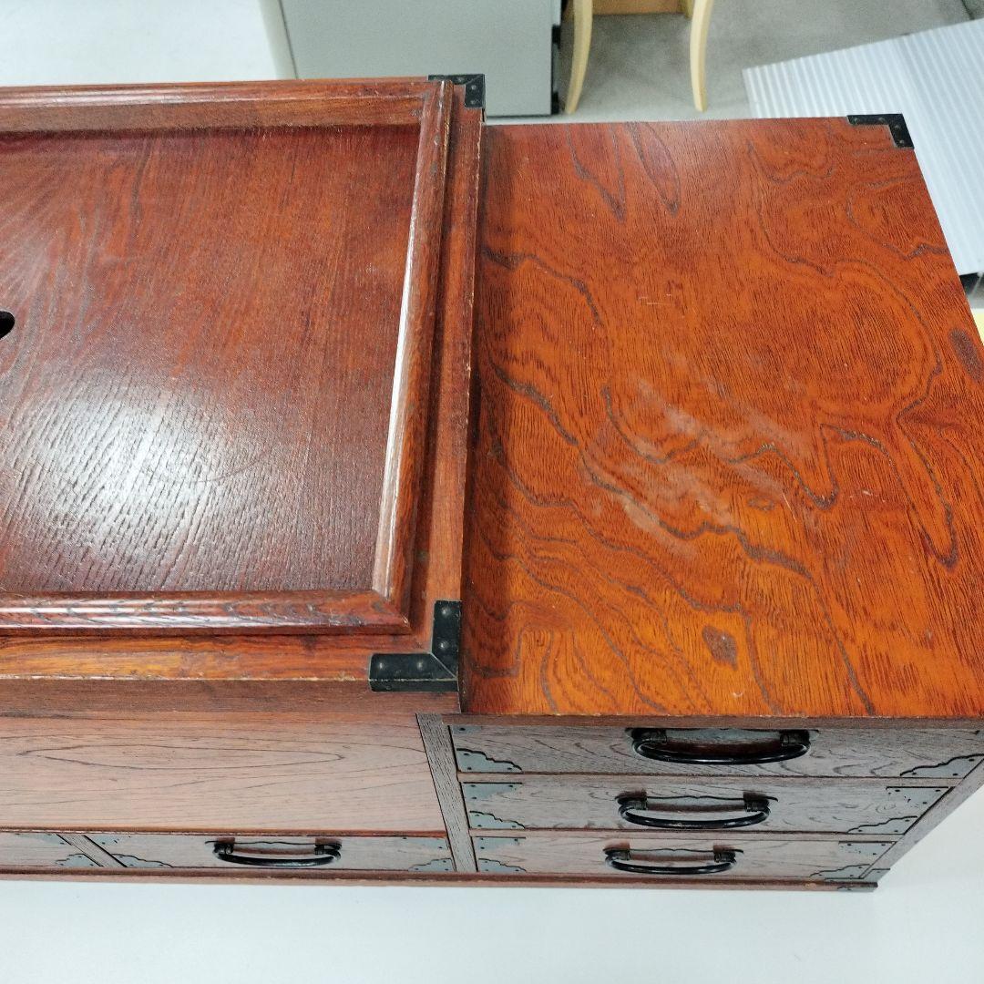 y 木製 和風アンティーク火鉢 引き出し付き