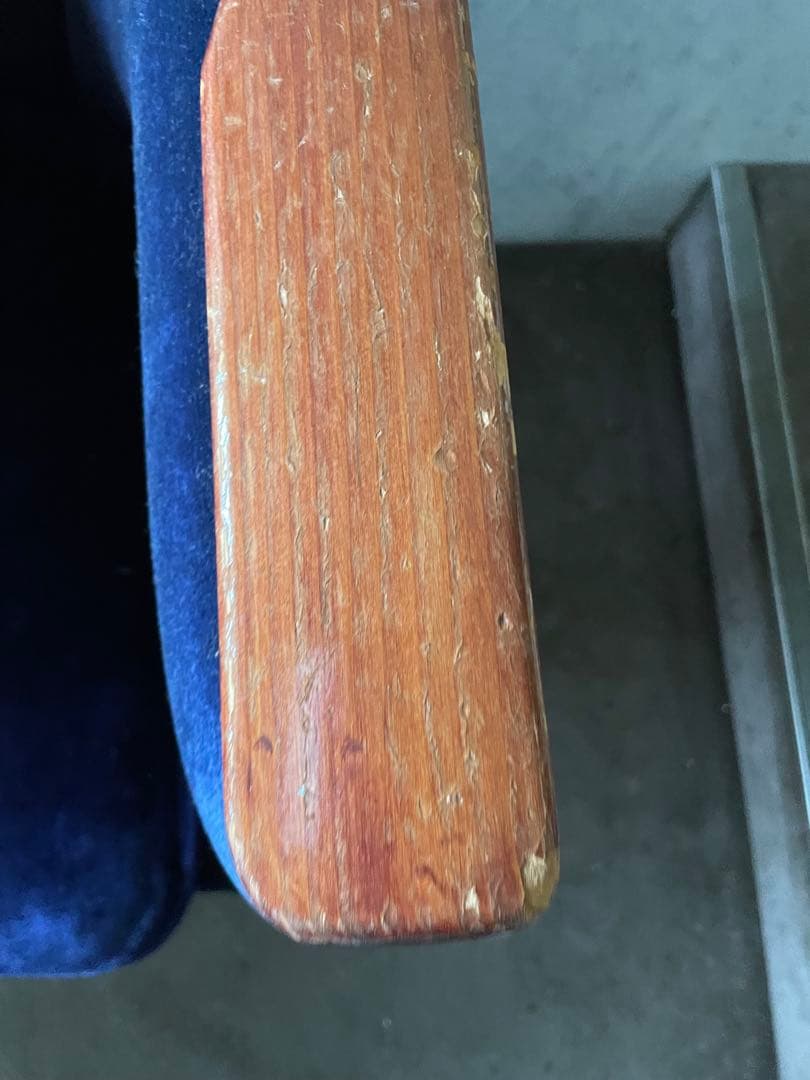 昭和レトロ ネイビー ベルベット ダイニングチェア