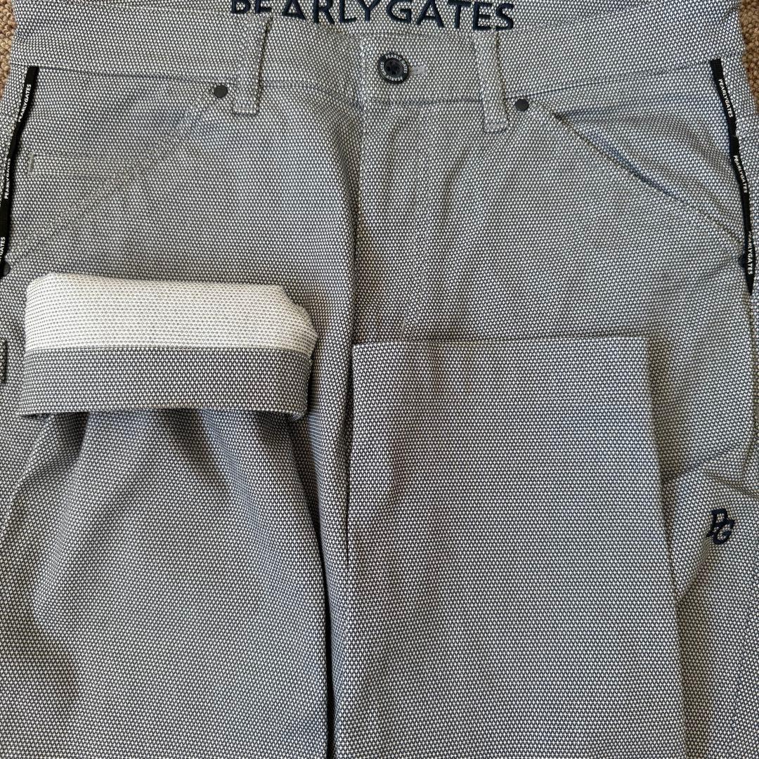 美品　パーリーゲイツ　パンツ　グレー　M〜L相当　コットン素材　ネイビー　紺　4