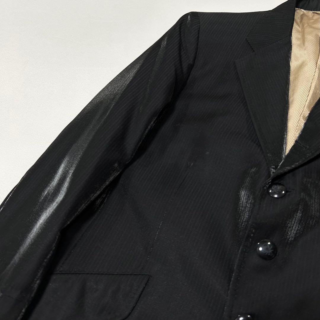 90s イタリア製 セットアップ スーツ ウール テーラードジャケット 艶 光沢