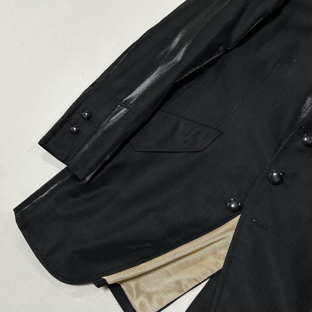 90s イタリア製 セットアップ スーツ ウール テーラードジャケット 艶 光沢