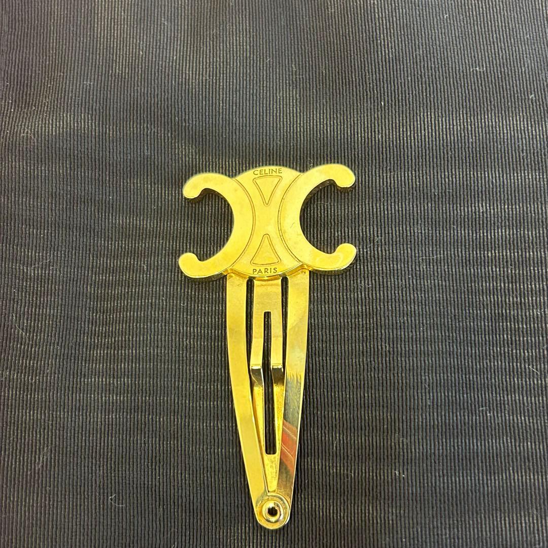 CELINE セリーヌ トリオンフ マカダム ヘアクリップ ヘアピン ピン留め