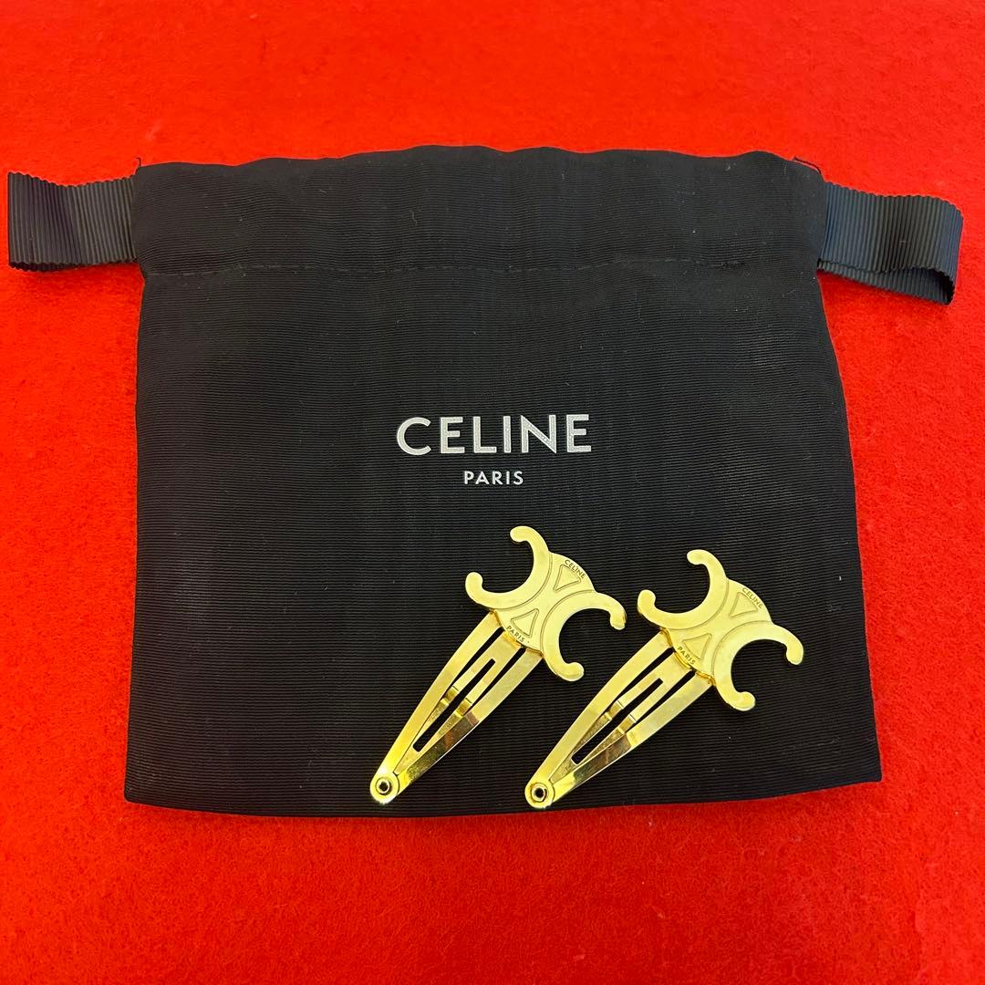 CELINE セリーヌ トリオンフ マカダム ヘアクリップ ヘアピン ピン留め