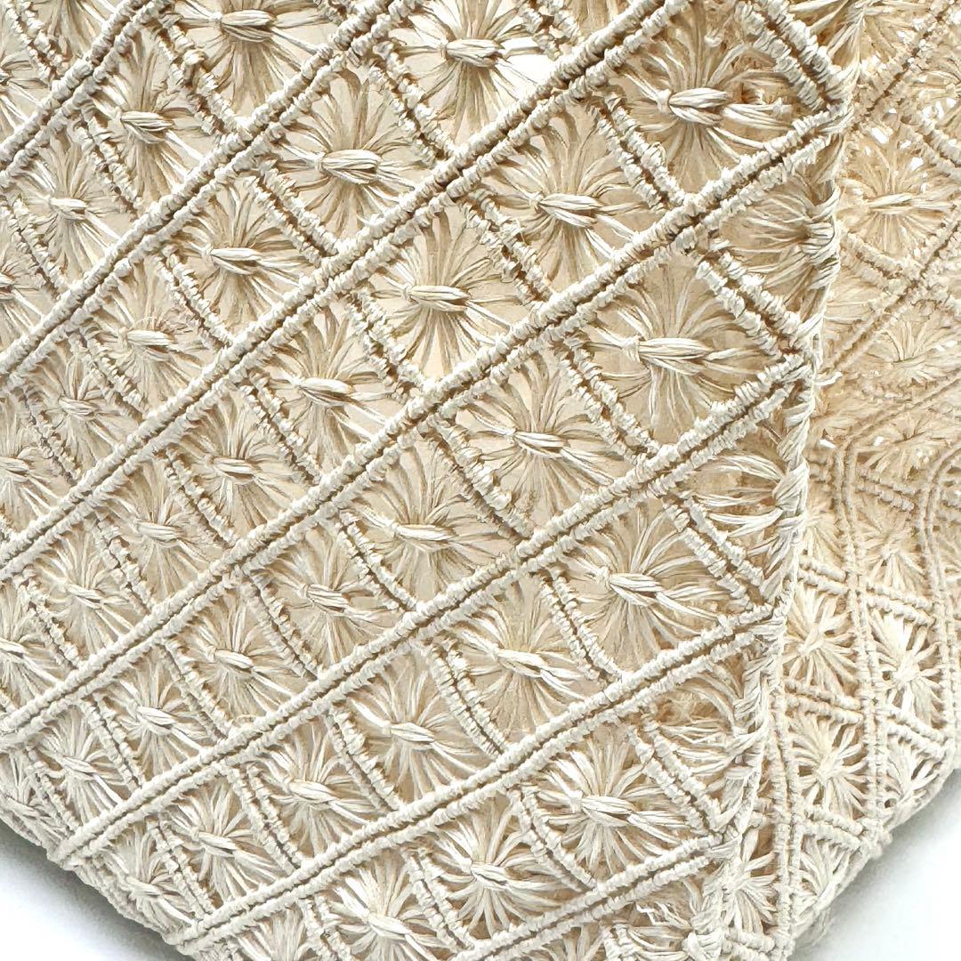 アバカ　籠バック　M+abaca 花繋ぎ　夏単衣　6598