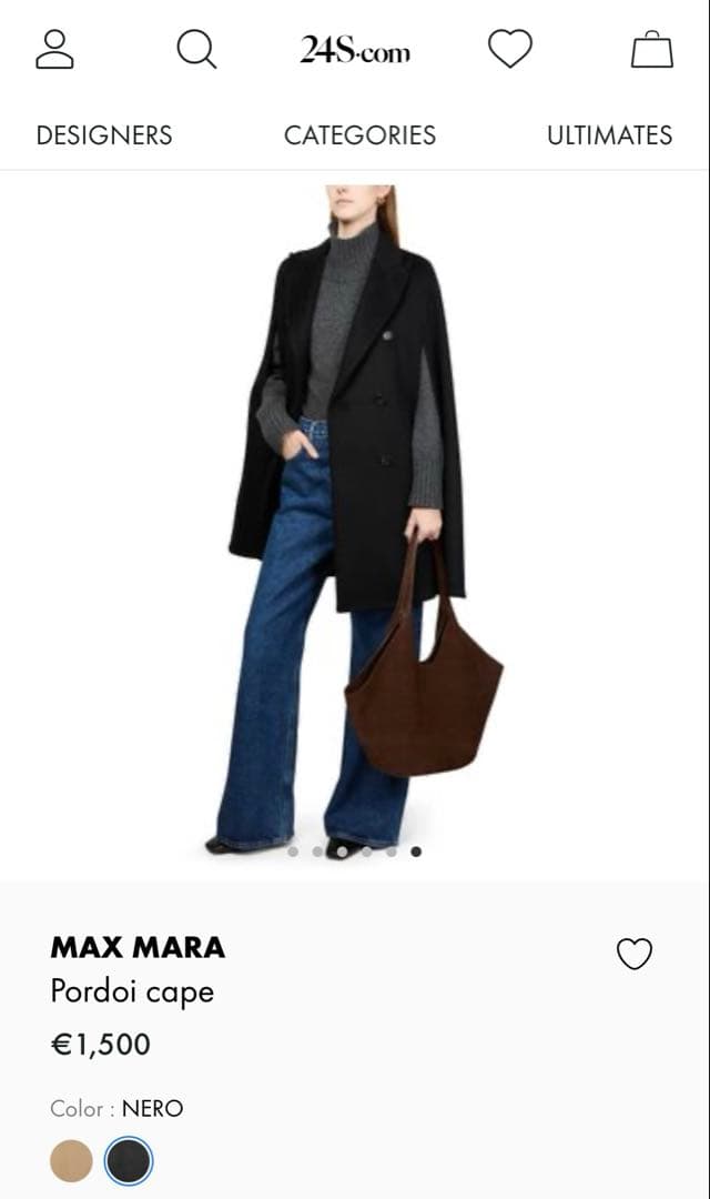 新品値札付 フランス購入 定価約40万円 マックスマーラ キャメル100%ケープ