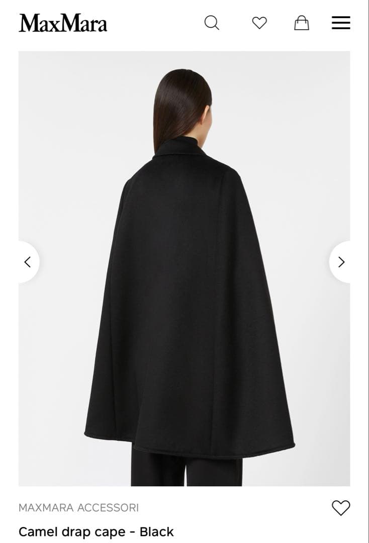 新品値札付 フランス購入 定価約40万円 マックスマーラ キャメル100%ケープ