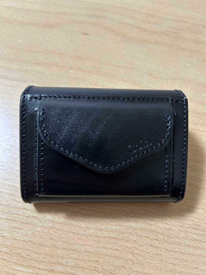 池之端銀革店　コンパクト財布ブラック DCR-1040