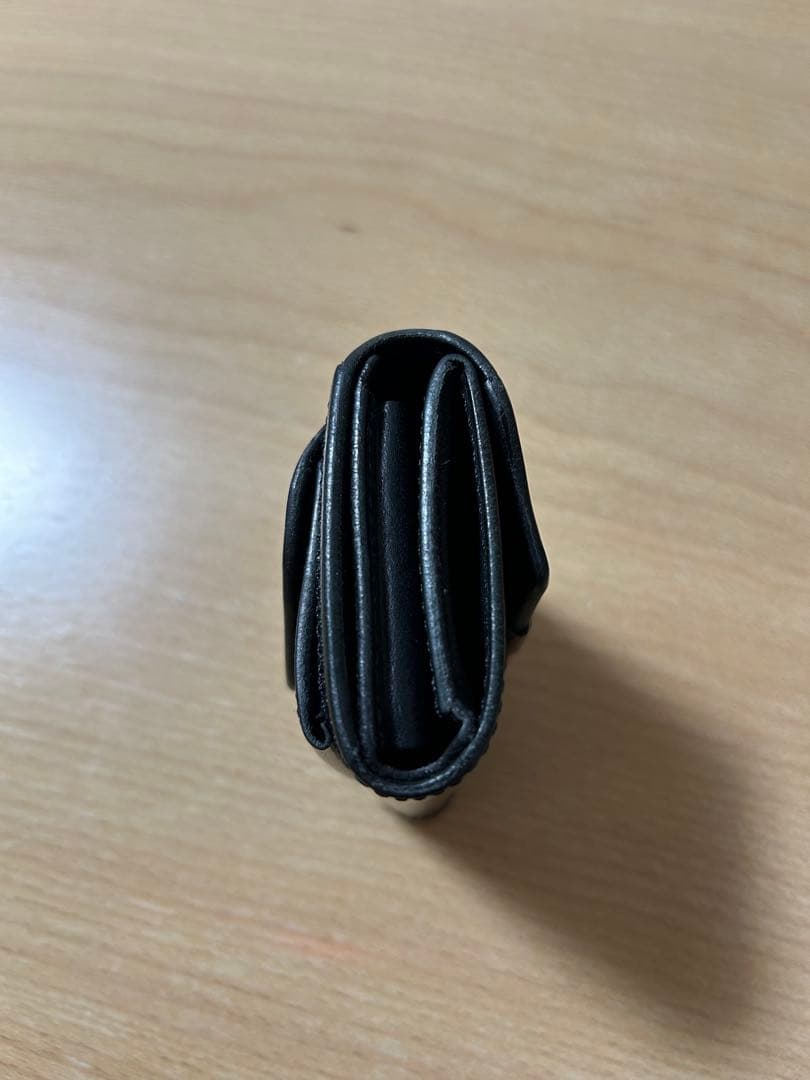 池之端銀革店　コンパクト財布ブラック DCR-1040