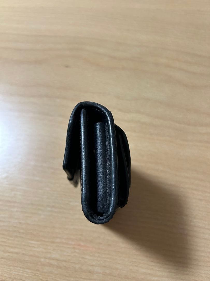 池之端銀革店　コンパクト財布ブラック DCR-1040