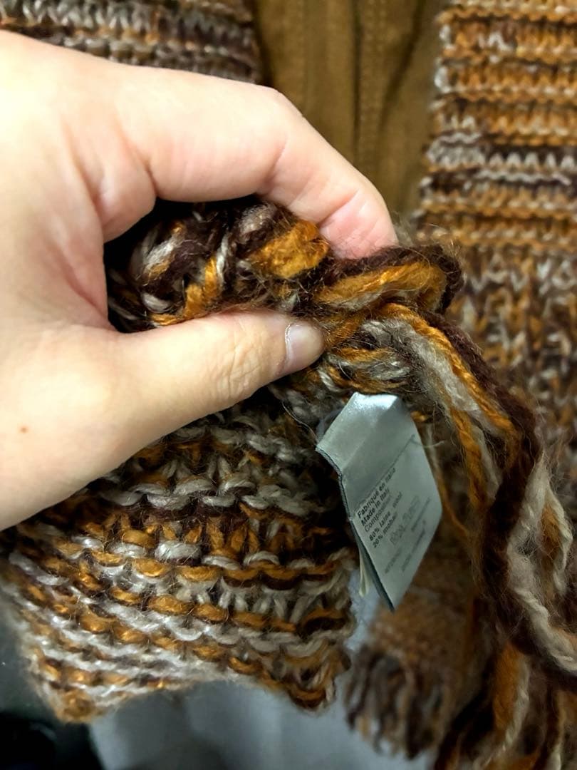 05AW ディオールオム　モヘアフリンジロングマフラー　グラム期　エディタグ有り