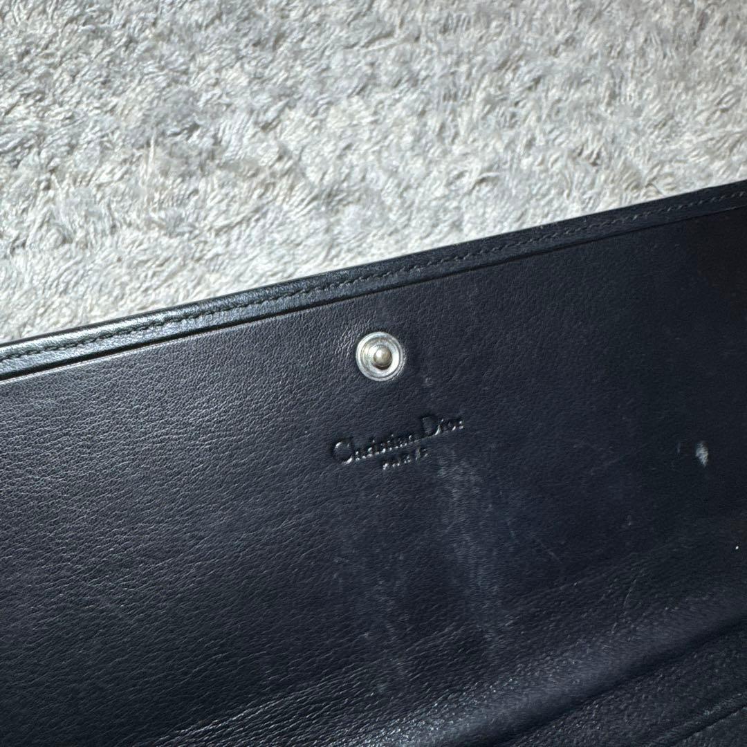 Christian Dior ディオール 長財布 総柄 レザー ブラック