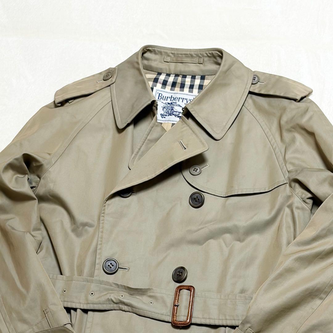 【美品】バーバリー　トレンチコート　ダブル　ノバチェック　ベージュ　レディース
