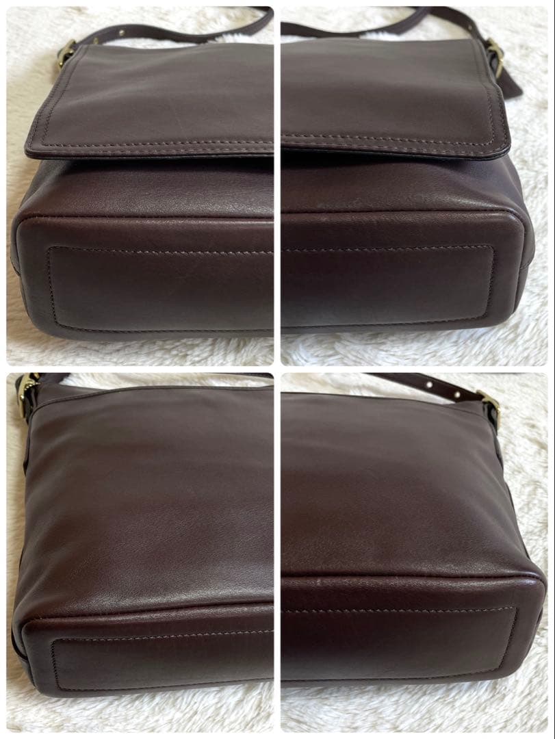 美品 オールドコーチ フラップ ホック グラブタンレザー ショルダーバッグ