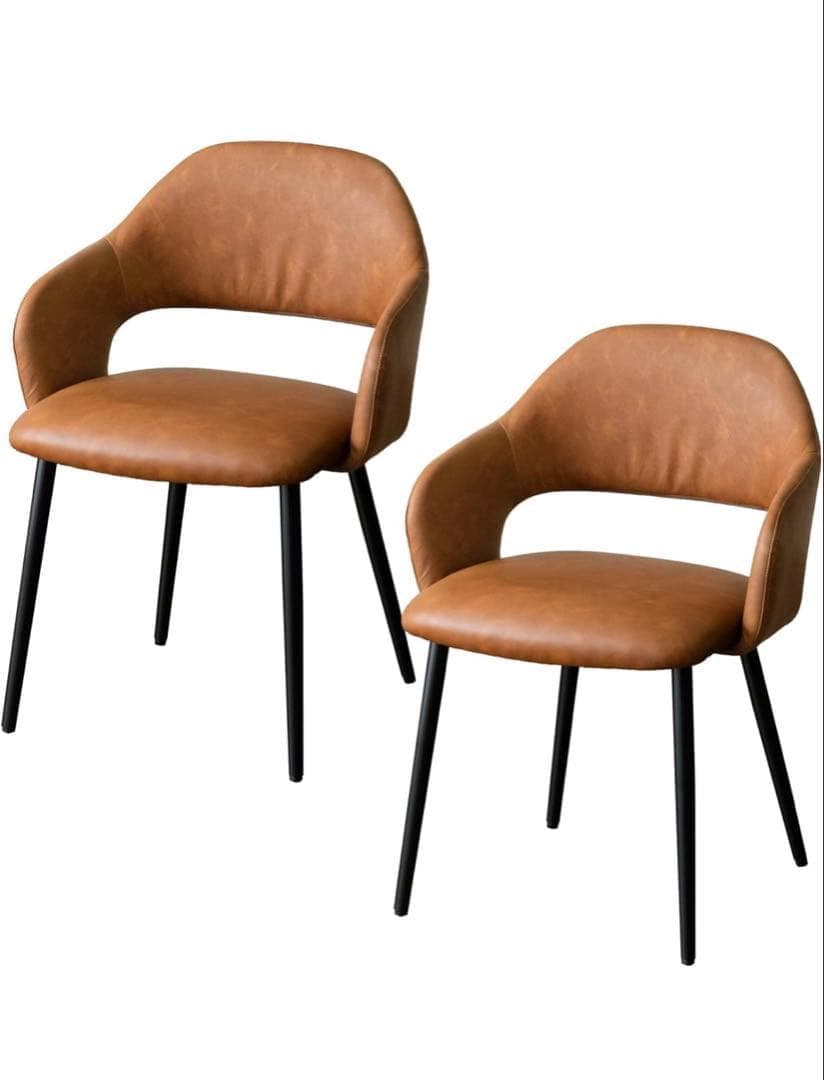 未使用　ダイニングチェア PH02 C BK 2脚セット ブラウニーブラック