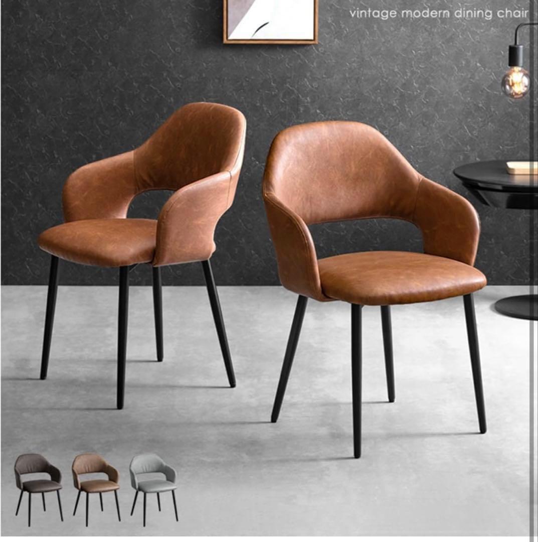 未使用　ダイニングチェア PH02 C BK 2脚セット ブラウニーブラック