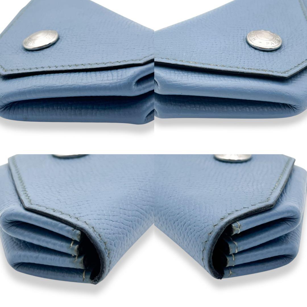 【美品】エルメス　ヴォーエプソン　ワンキャトル　小銭入れ　ブルージーン　622