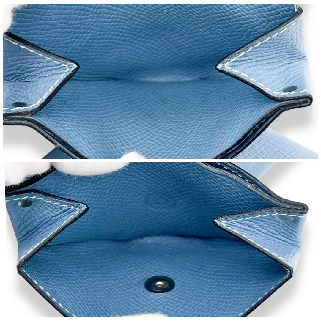 【美品】エルメス　ヴォーエプソン　ワンキャトル　小銭入れ　ブルージーン　622