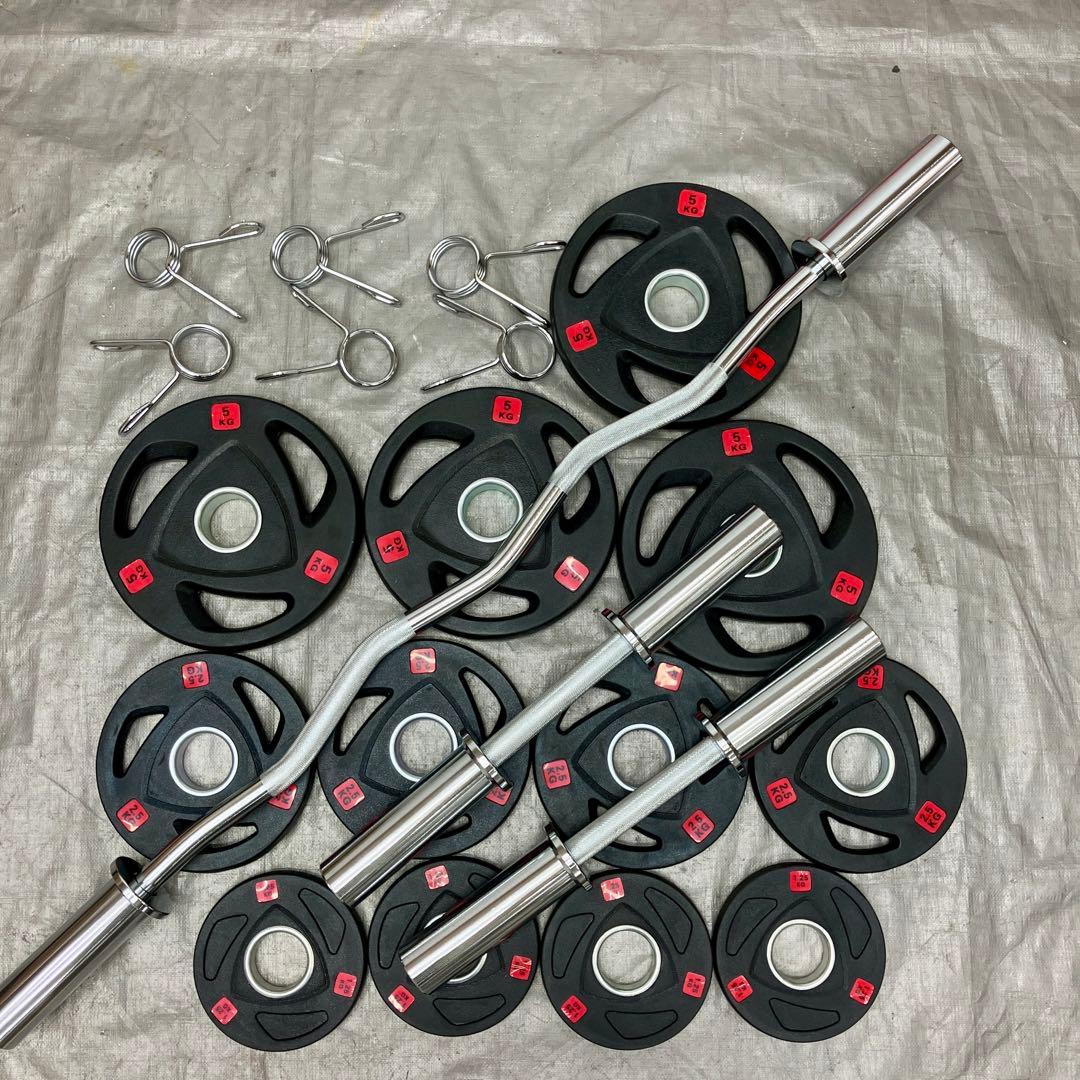 M.K■EZバー ダンベルシャフト バーベルプレート45kgセット