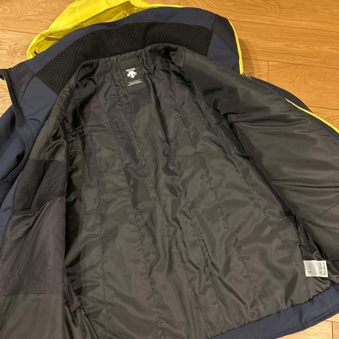 ネイビー/イエロー フード付きスキーウェア