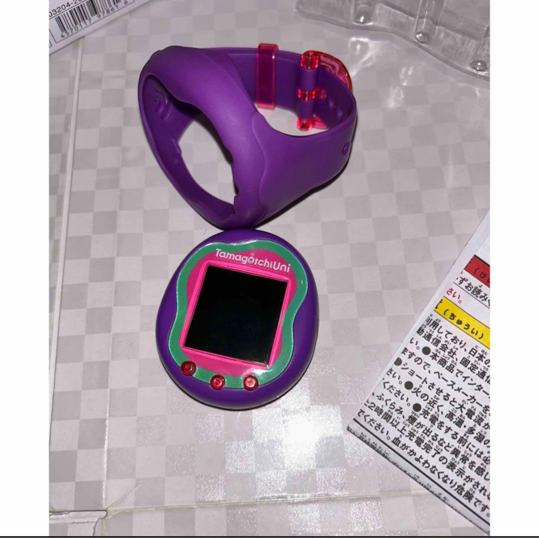 たまごっちUni パープル かぎ針編みケース付き